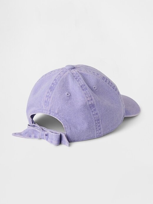 Cappello da baseball con fiocco in denim tinto a mano per bambini Cappello da baseball con fiocco in denim tinto a mano per bambini