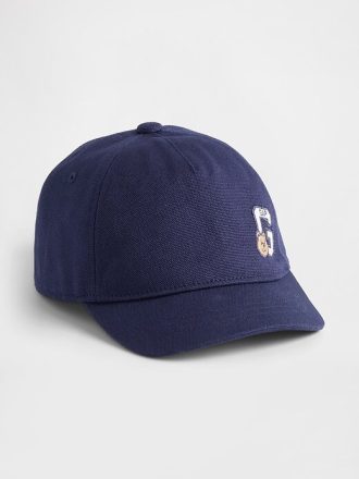 Cappello da baseball con logo dell’orso in cotone biologico per bambini