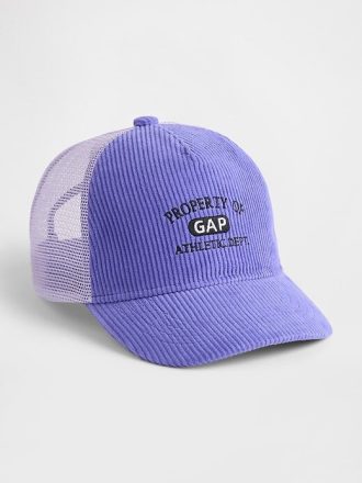 Cappello da camionista con logo in velluto a coste per bambini