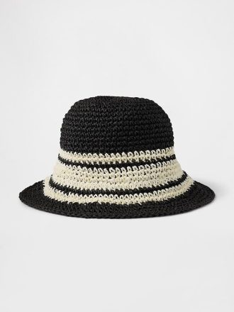Cappello da pescatore in paglia a righe