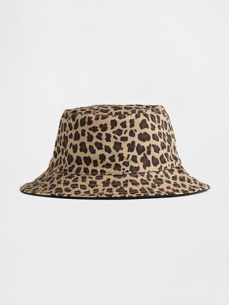 Cappello da pescatore reversibile leopardato per neonati e bambini piccoli