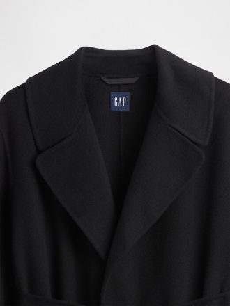 Cappotto avvolgente in misto lana