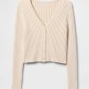 Cardigan corto a coste intrecciate