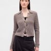 Cardigan corto con colletto in 100% cotone Cardigan corto con colletto in 100% cotone