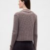 Cardigan corto con colletto in 100% cotone Cardigan corto con colletto in 100% cotone