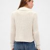 Cardigan corto con colletto in 100% cotone Cardigan corto con colletto in 100% cotone
