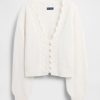Cardigan corto smerlato traforato e sfocato Cardigan corto smerlato traforato e sfocato