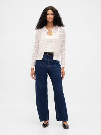 Cardigan elasticizzato CashSoft Pointelle