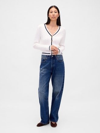 Cardigan in maglia a trecce 100% cotone