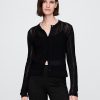 Cardigan in misto lino con lavorazione a traforo