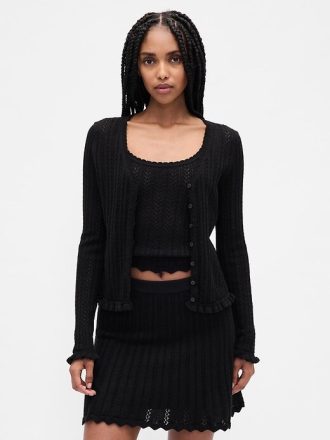 Cardigan in traforato 100% cotone