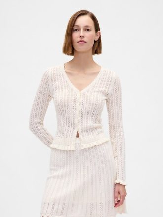 Cardigan in traforato 100% cotone