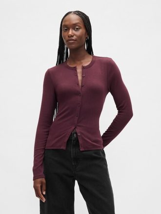 Cardigan moderno con scollo rotondo