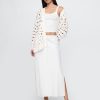 Cardigan oversize in traforato 100% cotone