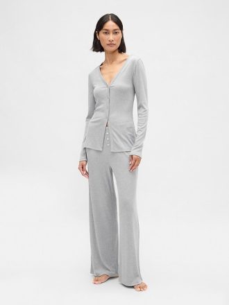 Cardigan pigiama a costine mini