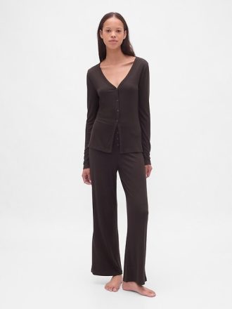 Cardigan pigiama a costine mini