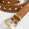 Cintura con occhielli in pelle scamosciata