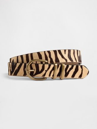 Cintura in pelle di vitello con stampa tigre