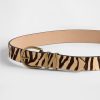Cintura in pelle di vitello con stampa tigre