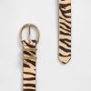 Cintura in pelle di vitello con stampa tigre