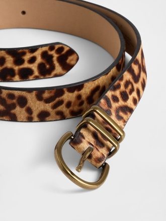 Cintura in pelle di vitello leopardata