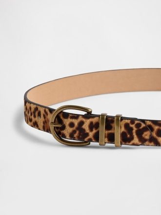 Cintura in pelle di vitello leopardata