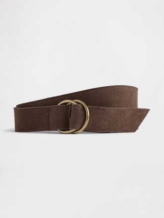 Cintura in pelle scamosciata con anello a O