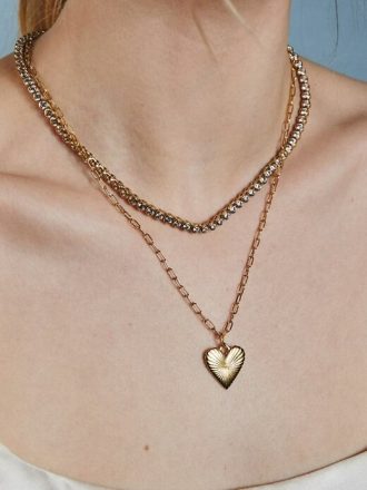 Collana HART con cuore d’oro a coste piccole
