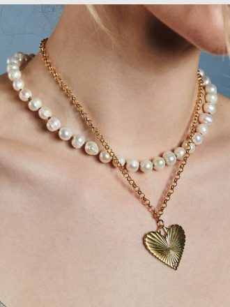 Collana HART con cuore in oro a coste