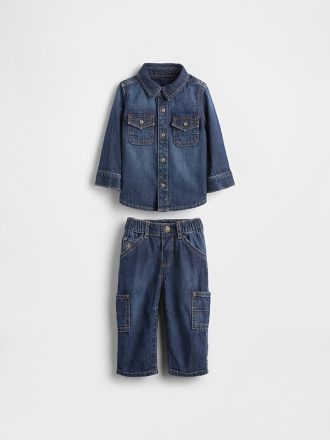 Completo in denim per neonati