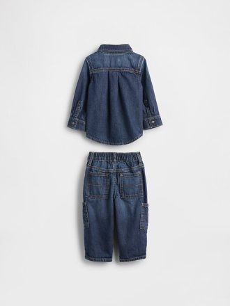 Completo in denim per neonati