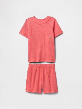 Completo in maglia a nido d’ape per neonati e bambini piccoli