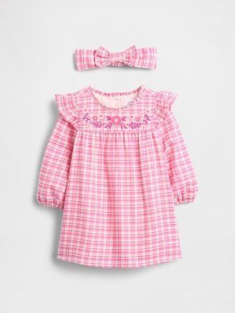 Completo vestito a quadretti per neonato