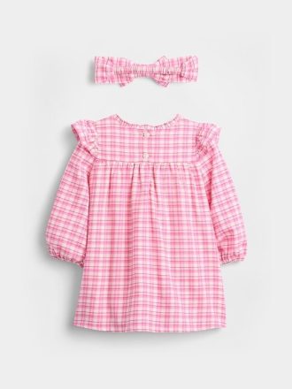 Completo vestito a quadretti per neonato