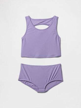 Costume da bagno due pezzi Tankini con ritaglio per bambini