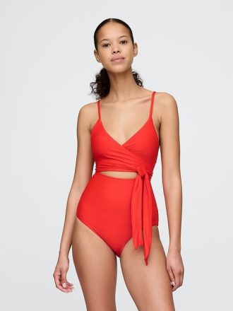 Costume da bagno intero con nodo e ritaglio