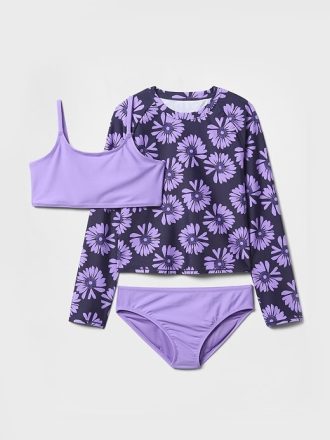 Costume da bagno Rash Guard per bambini, tre pezzi