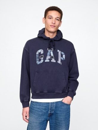 Felpa con cappuccio con logo patchwork