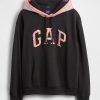 Felpa con cappuccio e logo ad arco a quadri VintageSoft