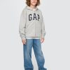 Felpa con cappuccio e zip con logo morbido vintage per bambini Felpa con cappuccio e zip con logo morbido vintage per bambini