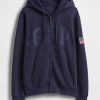 Felpa con cappuccio e zip con logo VintageSoft Gap