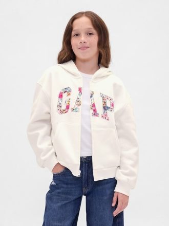 Felpa con cappuccio e zip con logo VintageSoft per bambini
