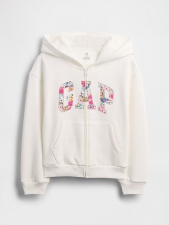 Felpa con cappuccio e zip con logo VintageSoft per bambini