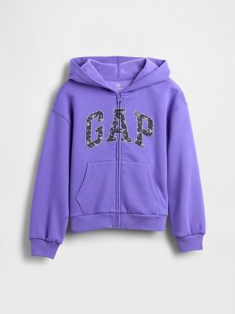 Felpa con cappuccio e zip con logo VintageSoft per bambini