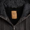 Felpa con cappuccio e zip foderata in sherpa in denim ultra morbido