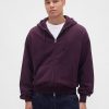 Felpa con cappuccio e zip in French Terry extra pesante