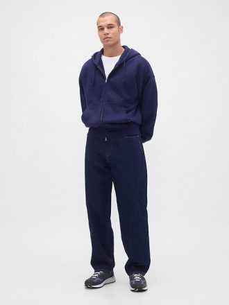 Felpa con cappuccio e zip in French Terry extra pesante