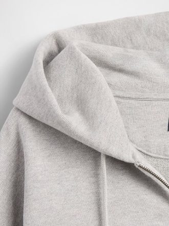 Felpa con cappuccio e zip in French Terry extra pesante
