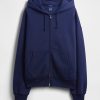 Felpa con cappuccio e zip in French Terry extra pesante