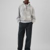 Felpa con cappuccio e zip intera con logo atletico pesante